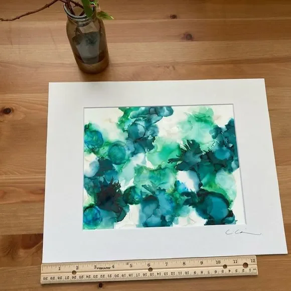 New Original Signed Artwork Alcohol Ink on Paper - Picture 6 of 6